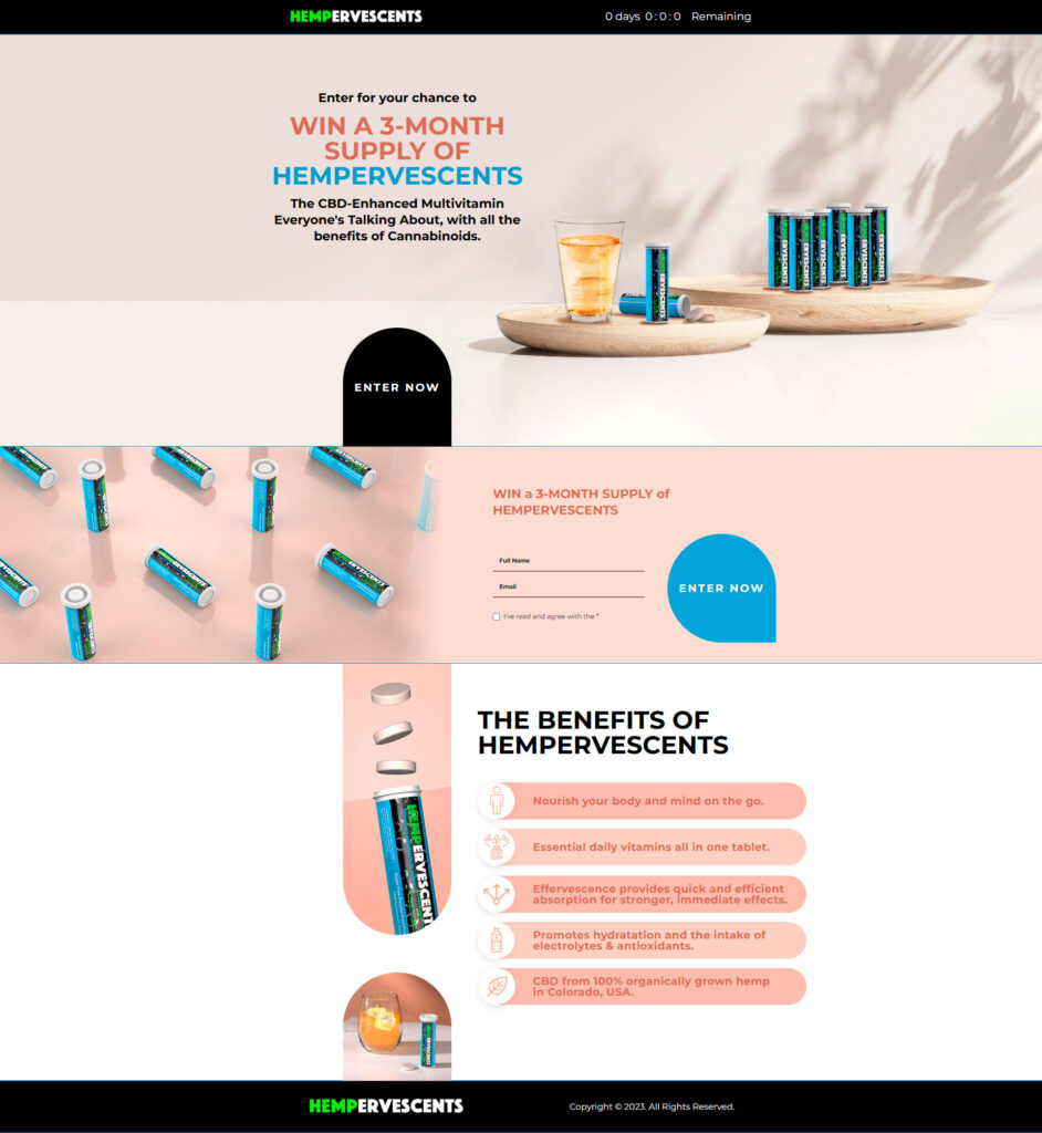 Hempervescents Landing Page