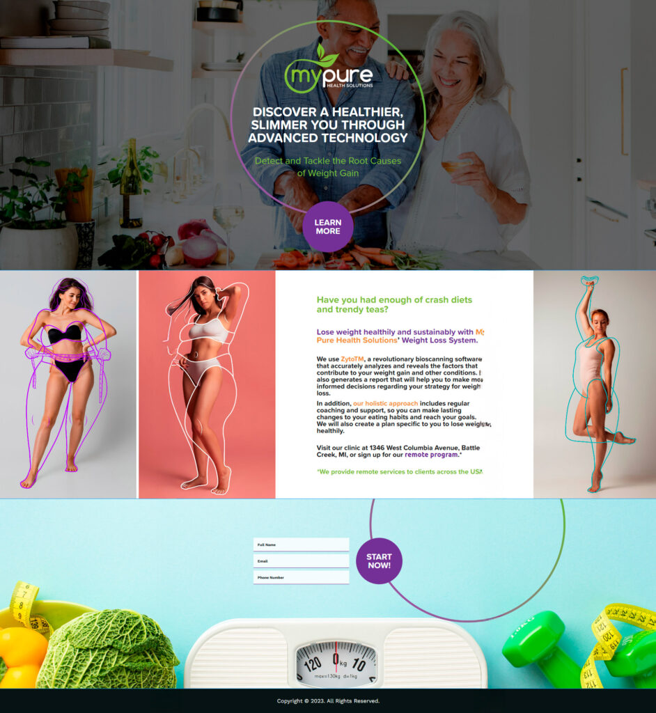 My Pure Health Solutions Landing Page